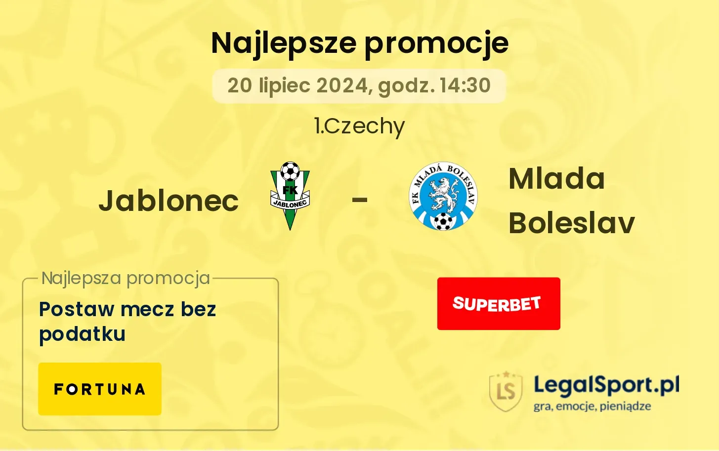 Jablonec - Mlada Boleslav  promocje bonusy na mecz