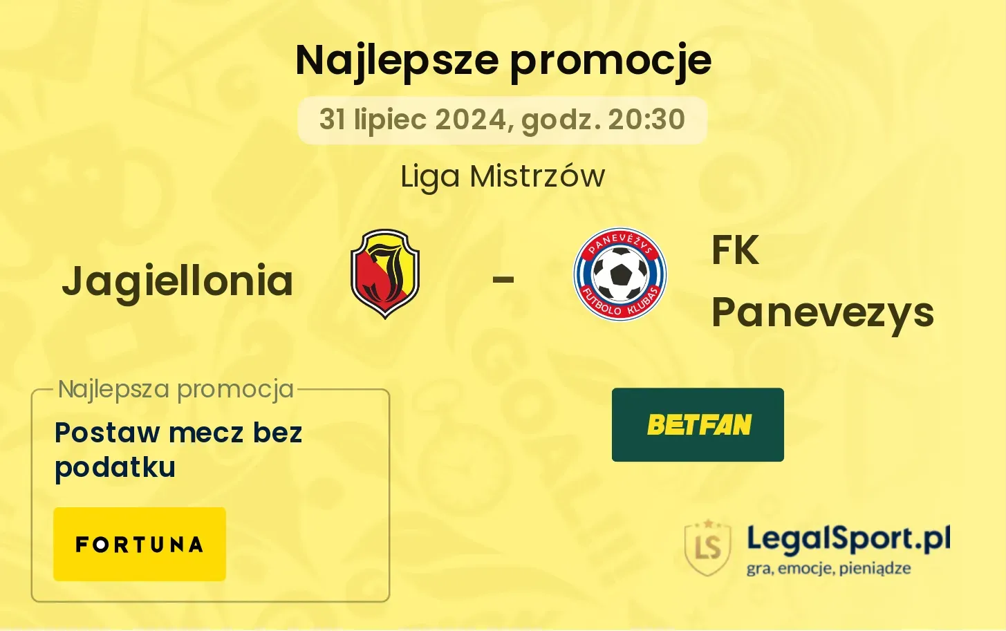 Jagiellonia - FK Panevezys promocje bonusy na mecz