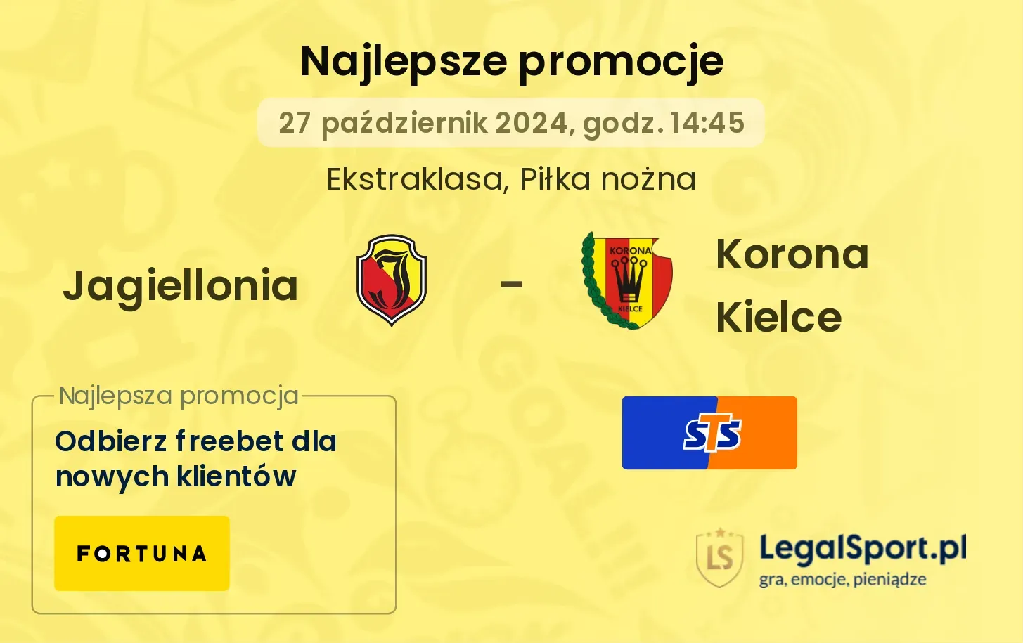 Jagiellonia - Korona Kielce promocje bonusy na mecz