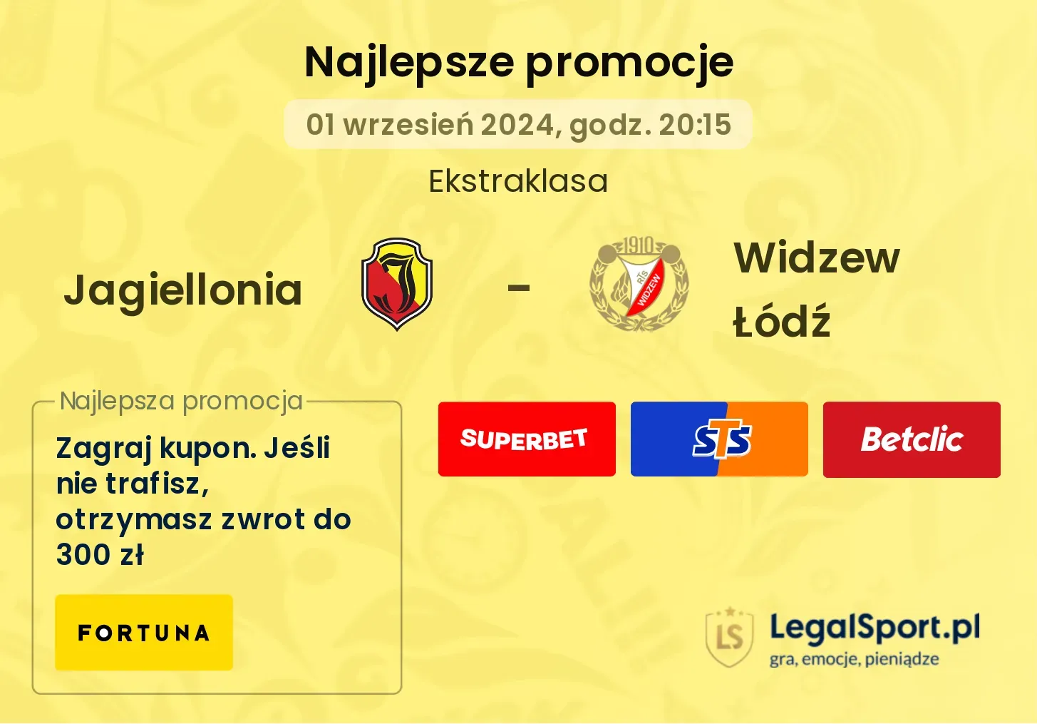 Jagiellonia - Widzew Łódź promocje bonusy na mecz