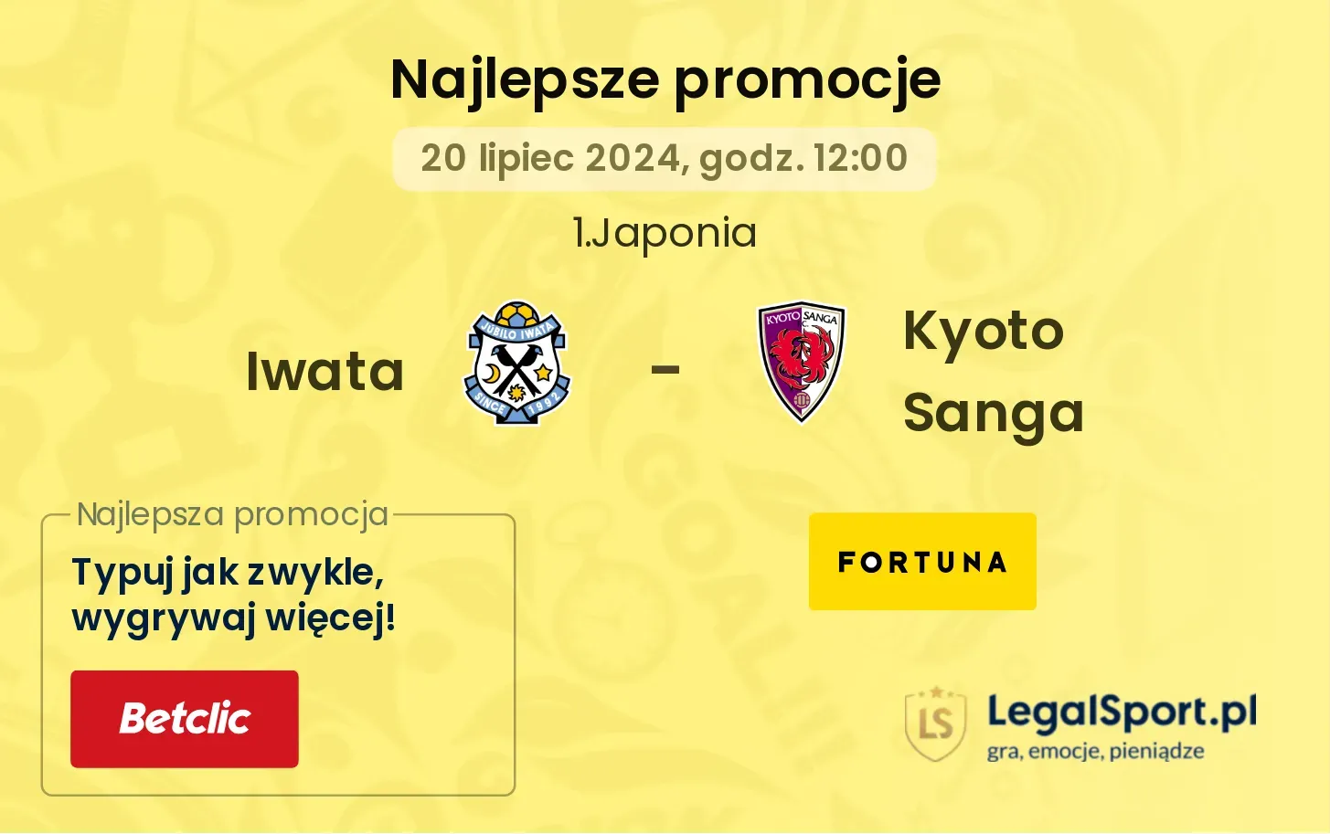 Iwata - Kyoto Sanga promocje bonusy na mecz