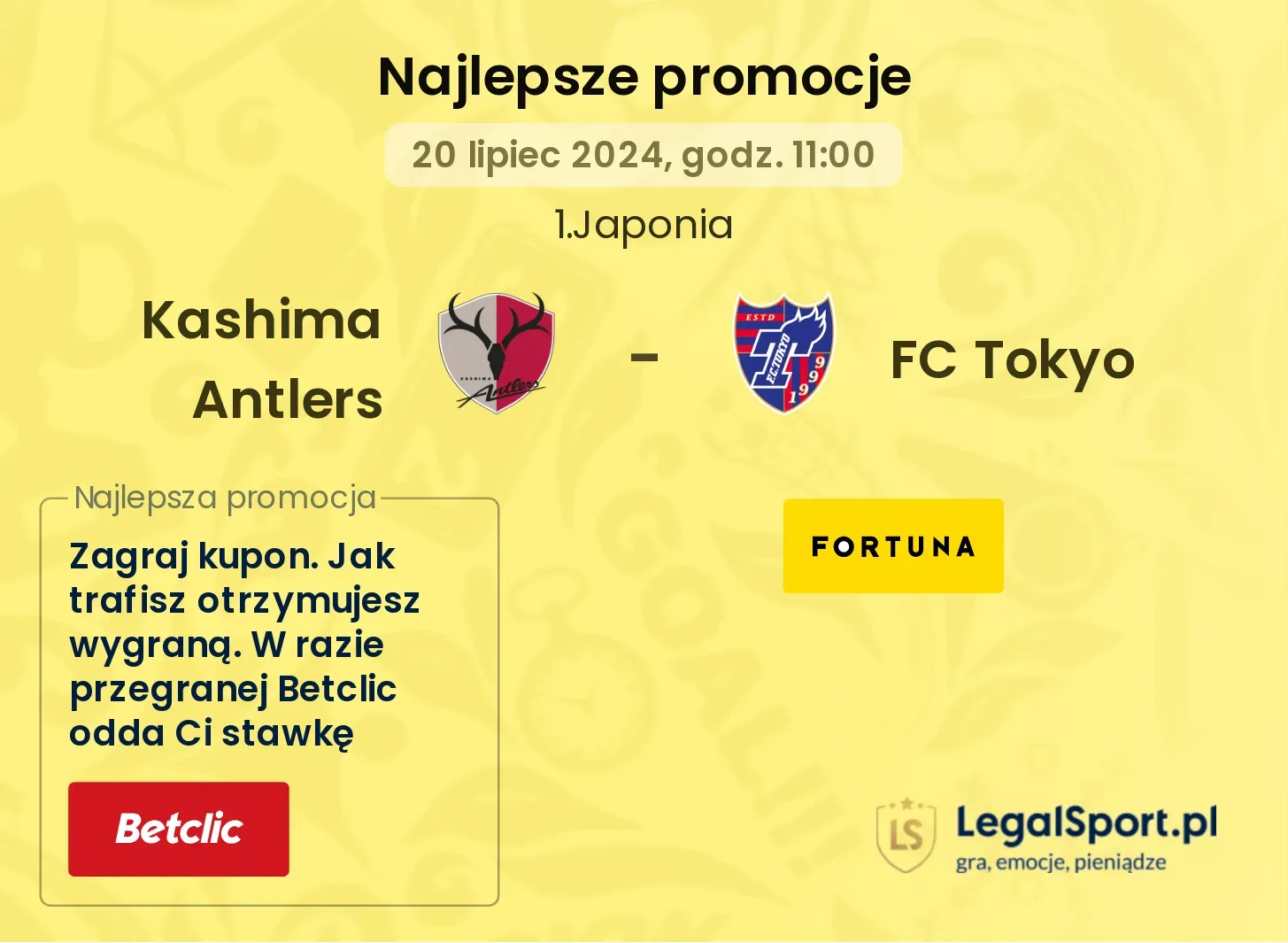 Kashima Antlers - FC Tokyo promocje bonusy na mecz