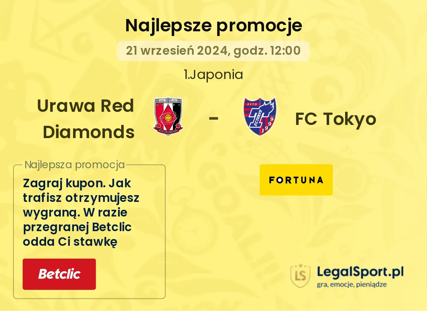 Urawa Red Diamonds - FC Tokyo promocje bonusy na mecz