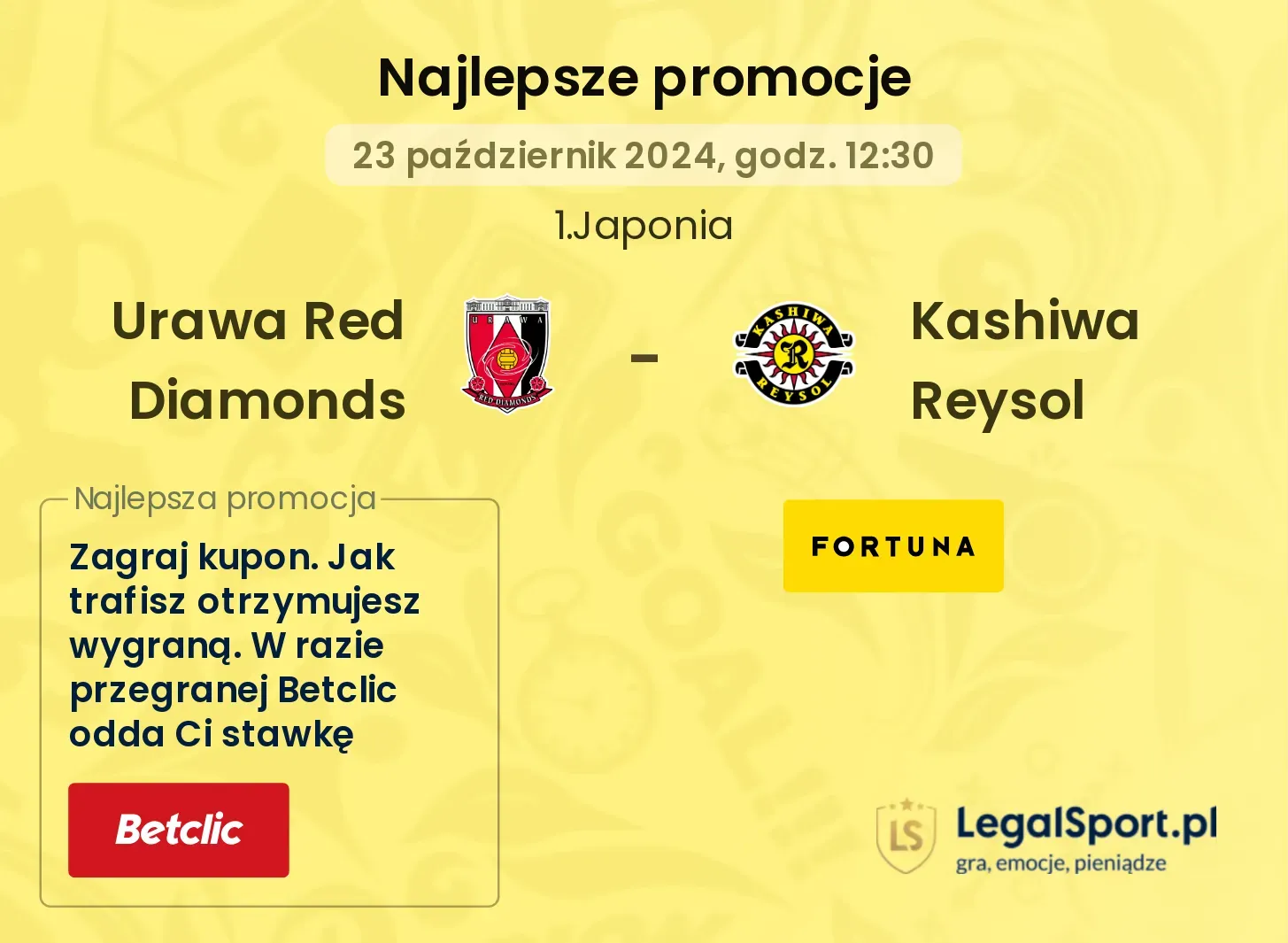 Urawa Red Diamonds - Kashiwa Reysol promocje bonusy na mecz