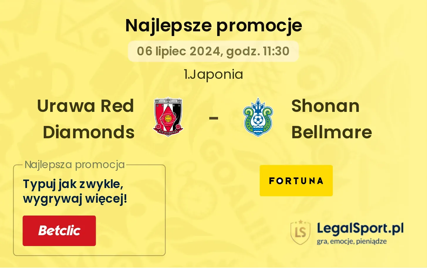 Urawa Red Diamonds - Shonan Bellmare promocje bonusy na mecz