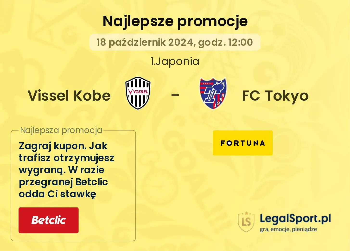 Vissel Kobe - FC Tokyo promocje bonusy na mecz