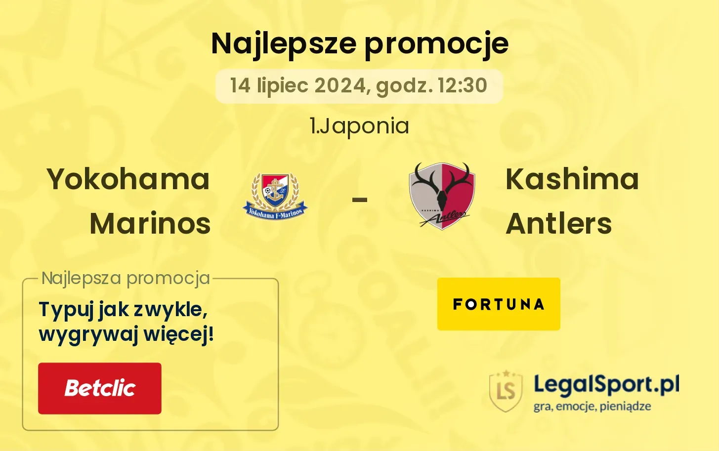 Yokohama Marinos - Kashima Antlers promocje bonusy na mecz