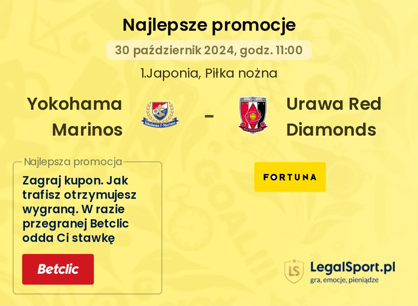 Yokohama Marinos - Urawa Red Diamonds promocje bonusy na mecz