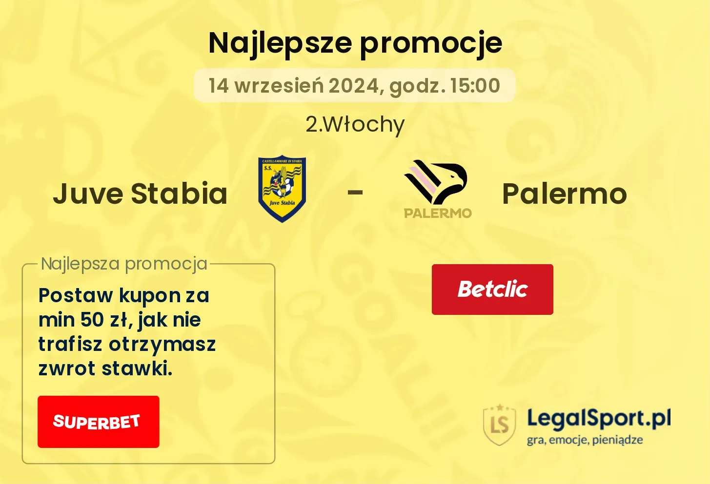 Juve Stabia - Palermo promocje bonusy na mecz