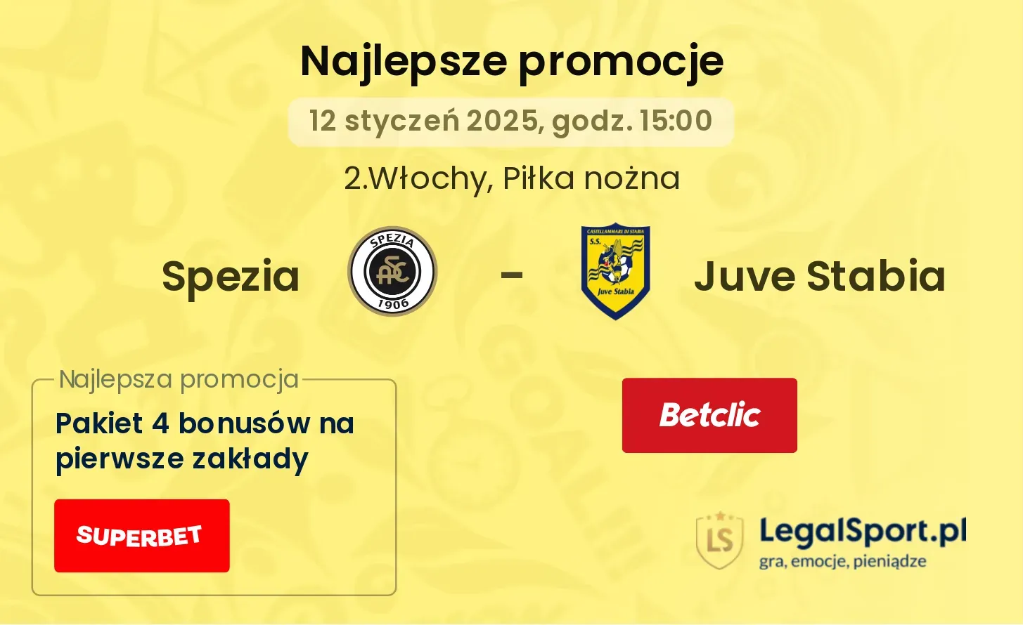 Spezia - Juve Stabia promocje bukmacherskie