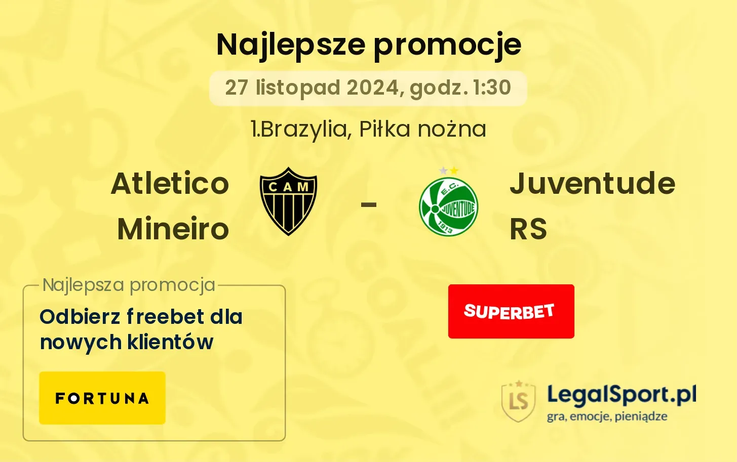 Juventude RS - Atletico Mineiro promocje bonusy na mecz