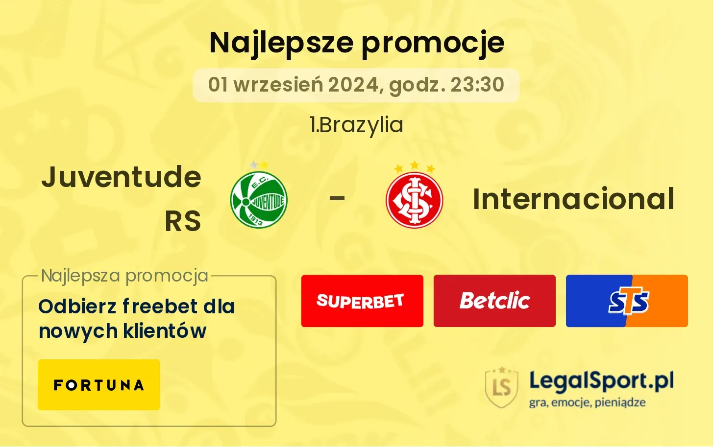 Juventude RS - Internacional promocje bonusy na mecz