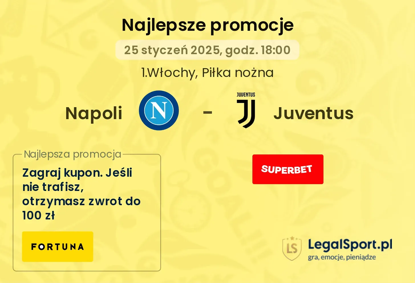 Napoli - Juventus promocje bukmacherskie