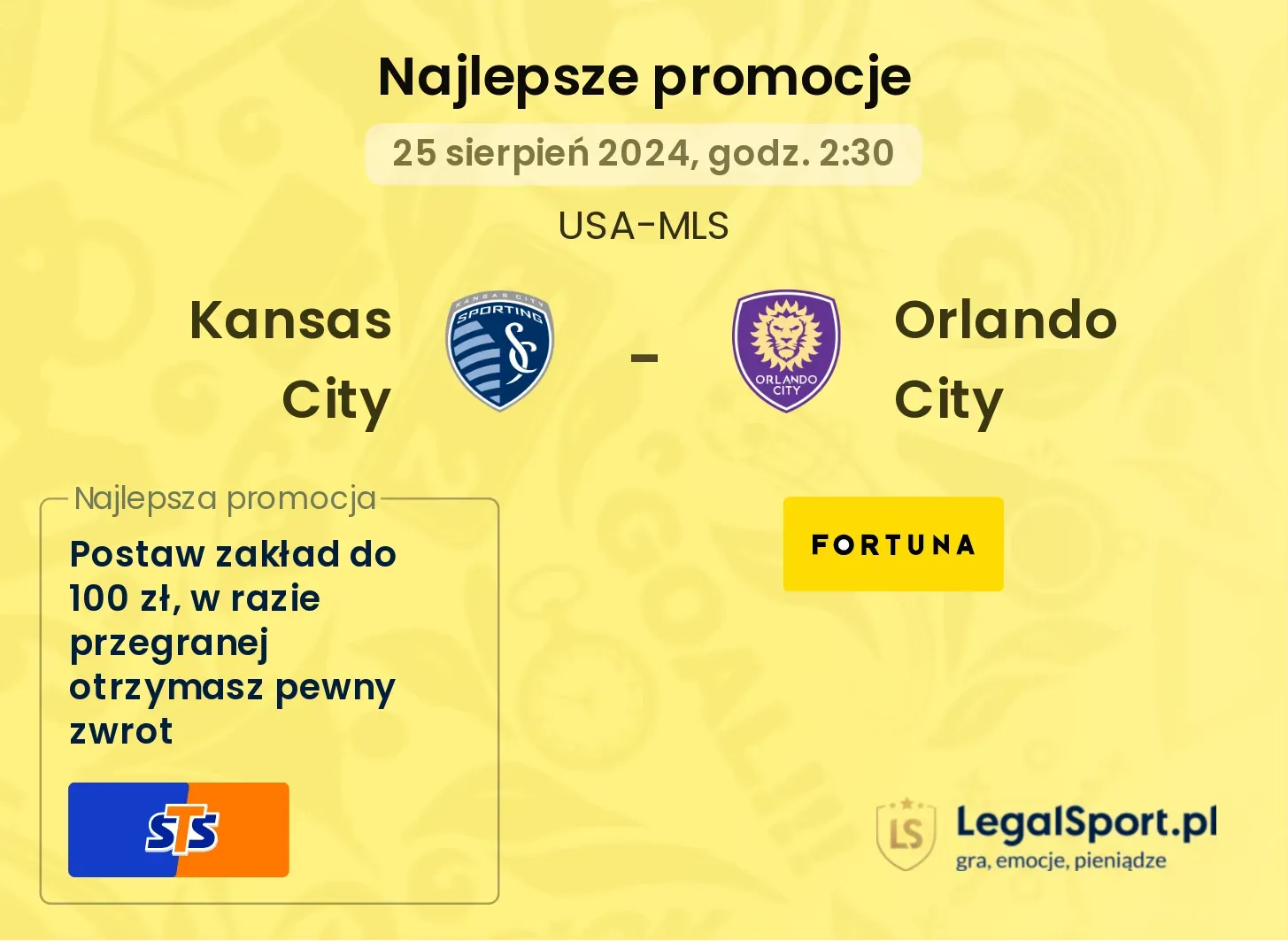 Kansas City - Orlando City promocje u bukmacherów 25.08, 02:30