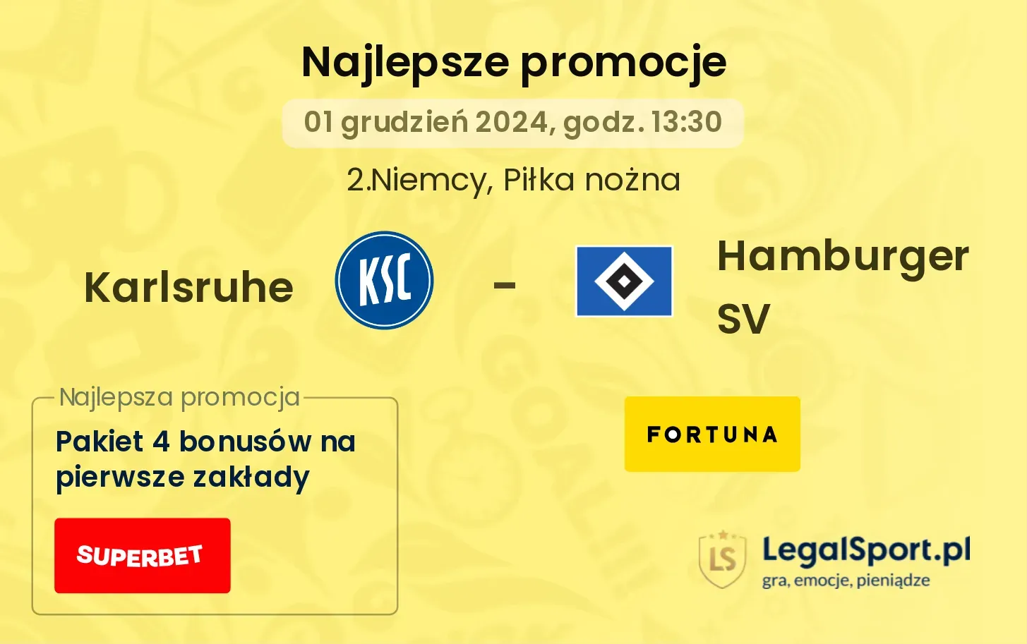 Karlsruhe - Hamburger SV promocje bonusy na mecz