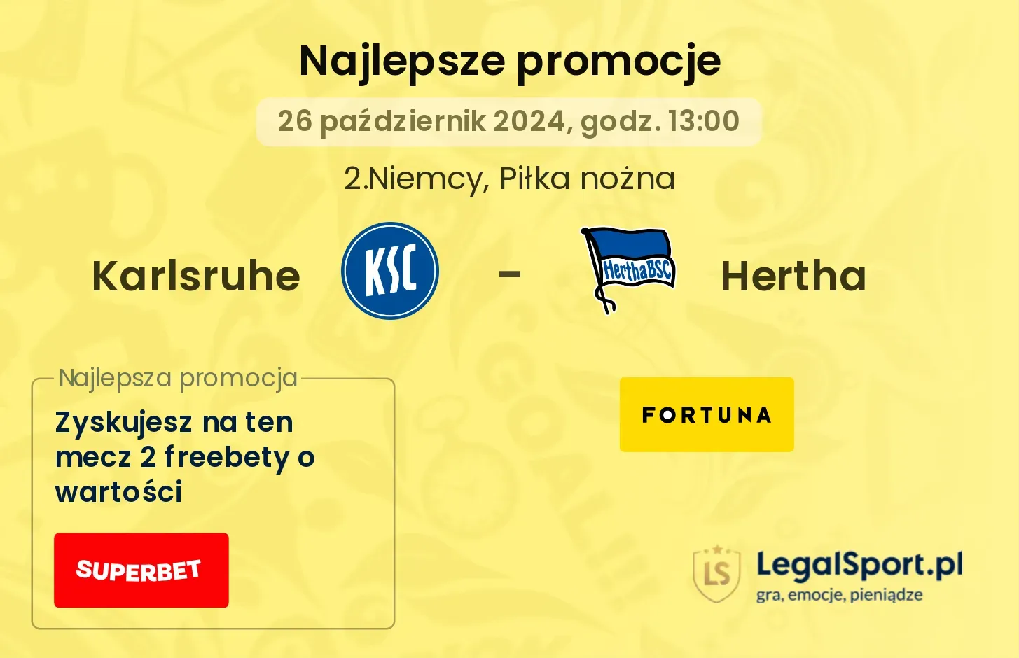 Karlsruhe - Hertha promocje bonusy na mecz