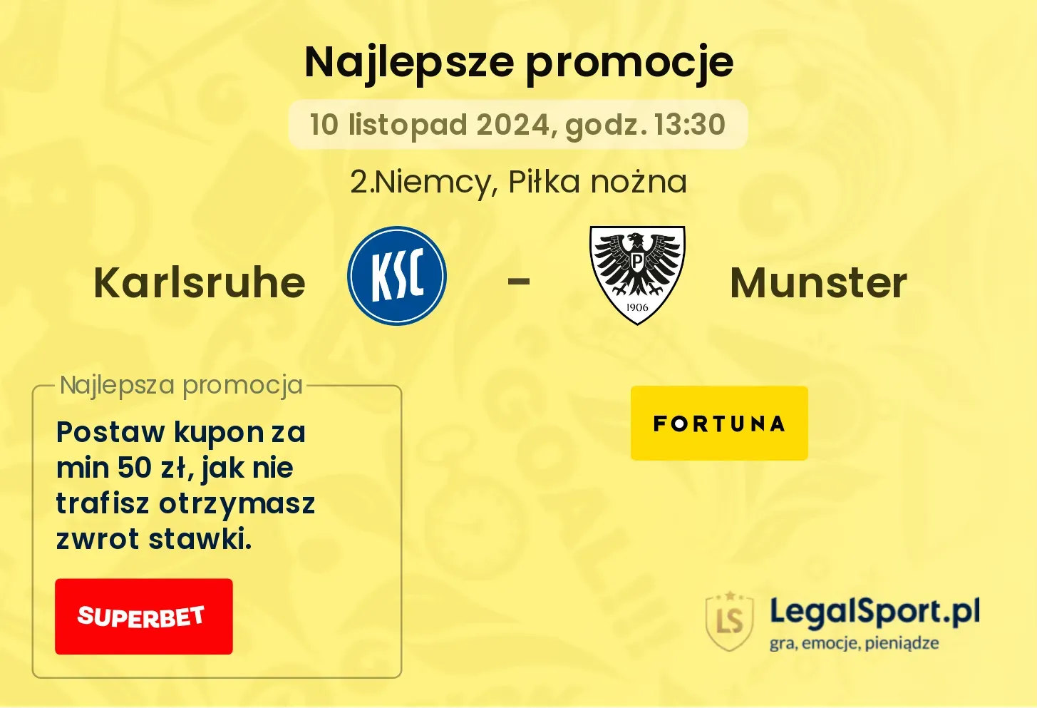 Karlsruhe - Munster promocje bonusy na mecz