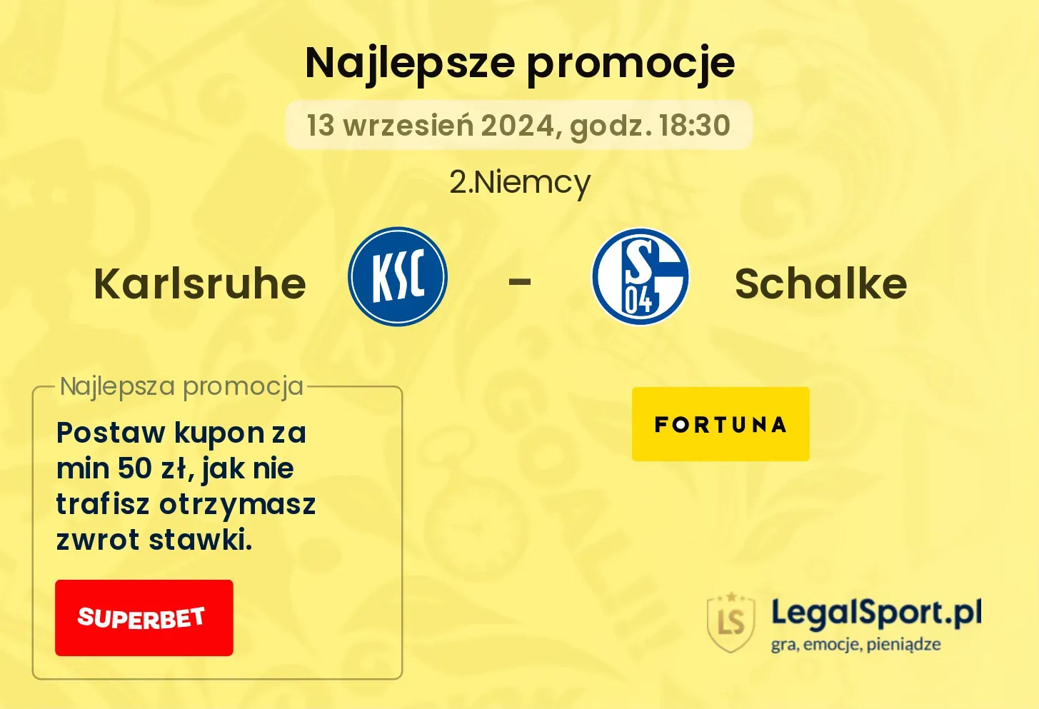 Karlsruhe - Schalke promocje bonusy na mecz