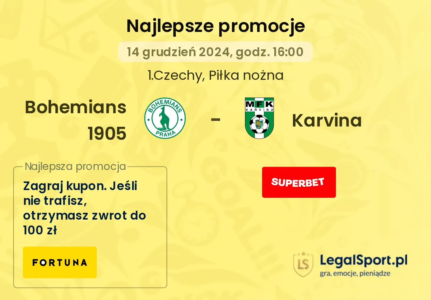 Bohemians 1905 - Karvina promocje bukmacherskie