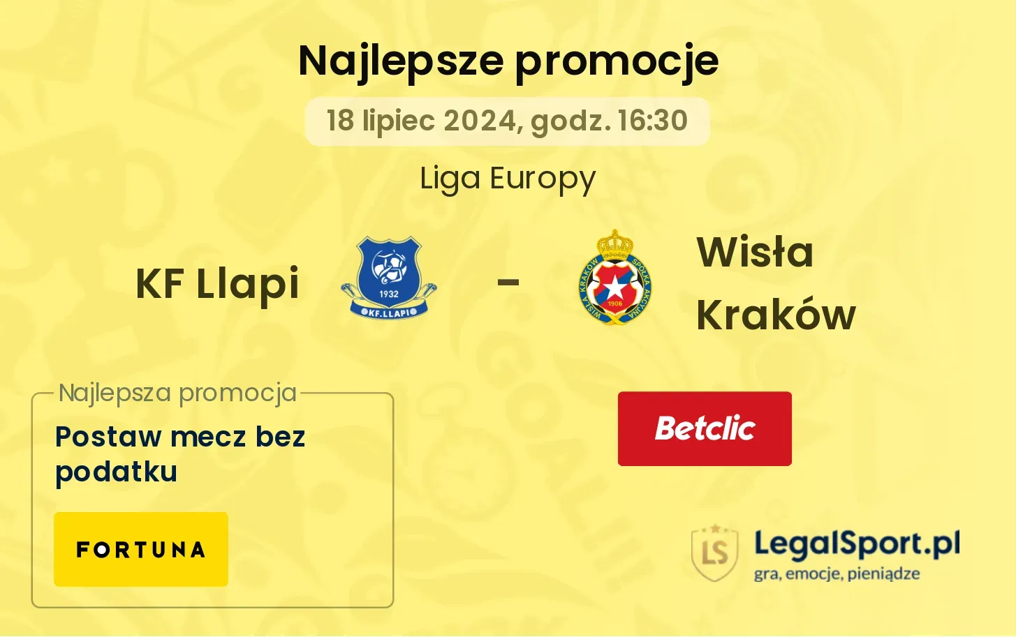 KF Llapi - Wisła Kraków promocje bonusy na mecz