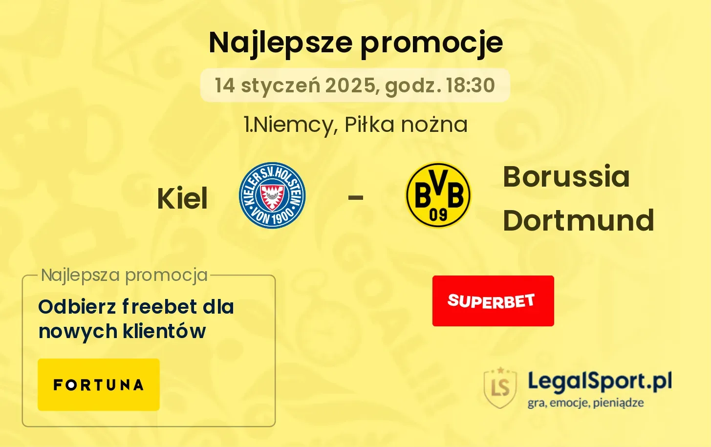 Kiel - Borussia Dortmund promocje bonusy na mecz