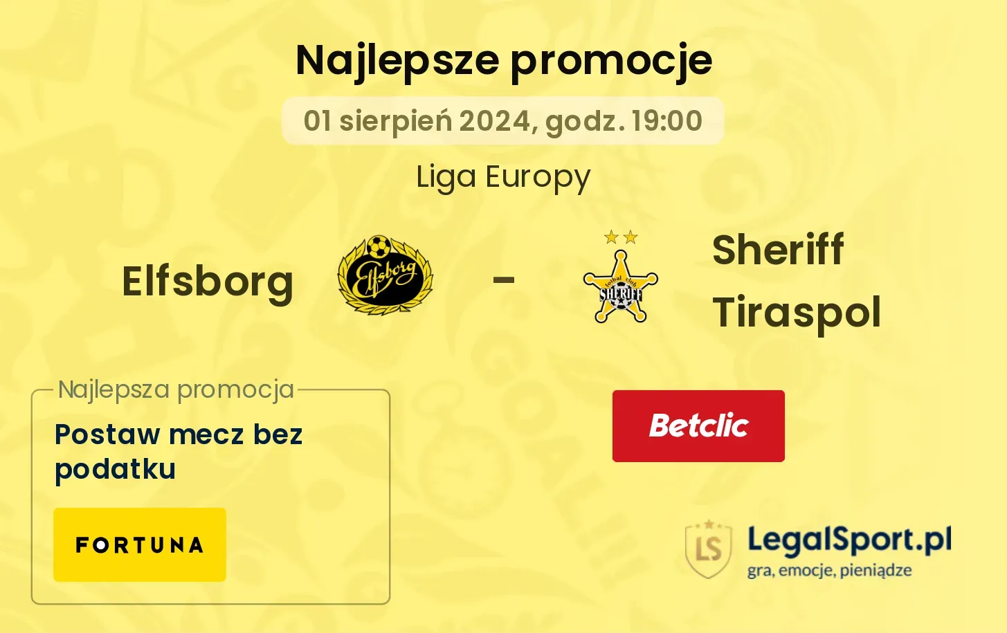 Elfsborg - Sheriff Tiraspol promocje bonusy na mecz