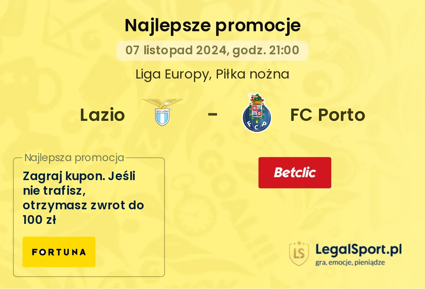 Lazio - FC Porto promocje bonusy na mecz