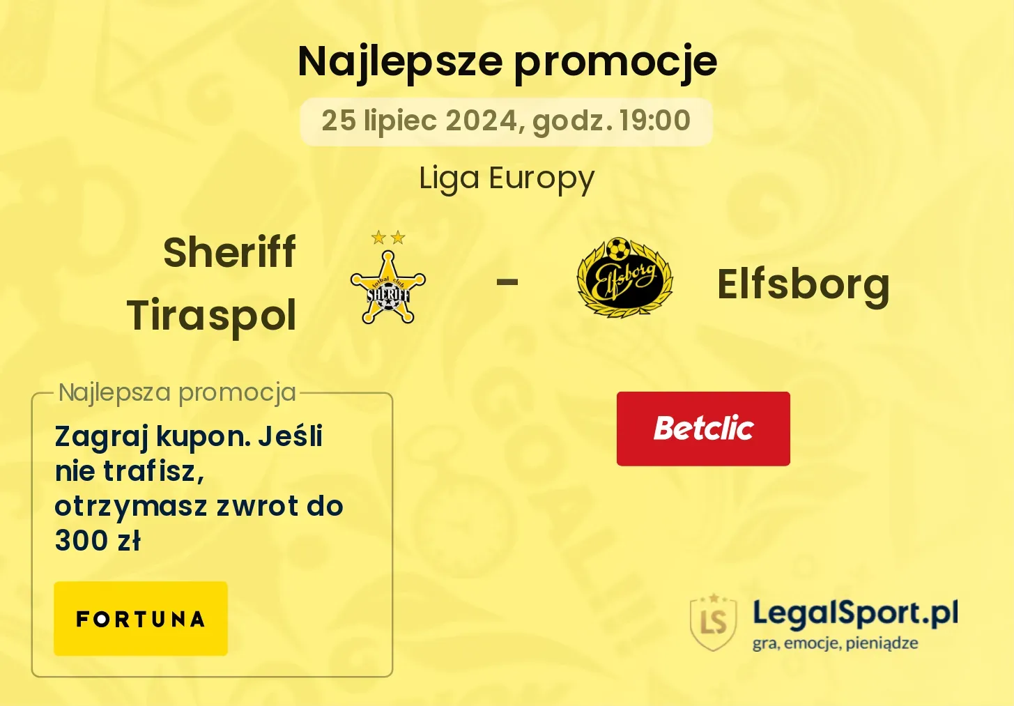 Sheriff Tiraspol - Elfsborg promocje bonusy na mecz