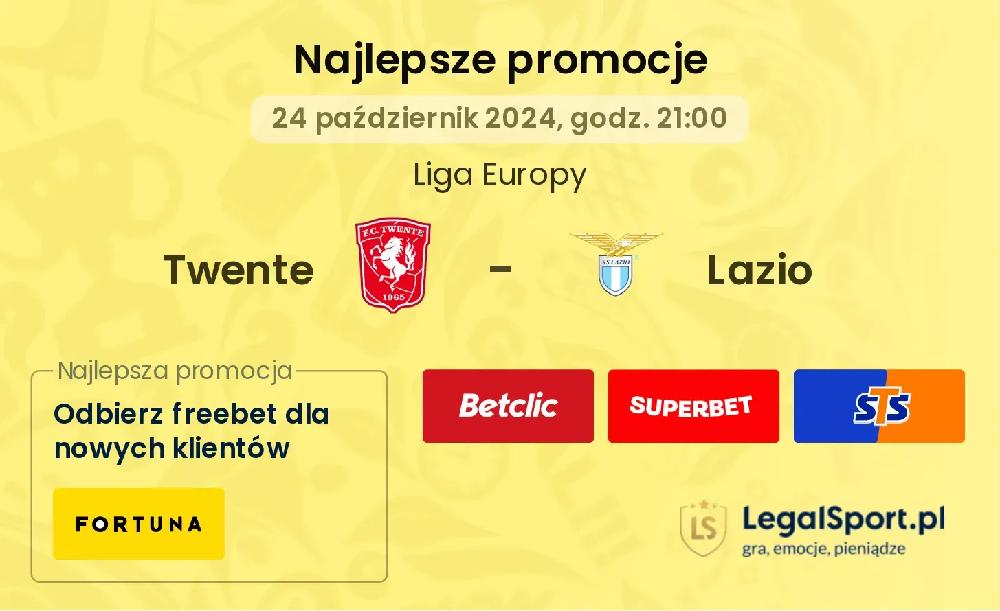 Twente - Lazio promocje bonusy na mecz