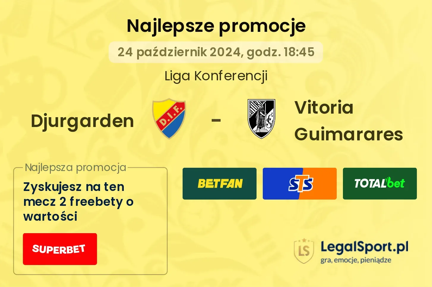 Djurgarden - Vitoria Guimarares promocje bonusy na mecz