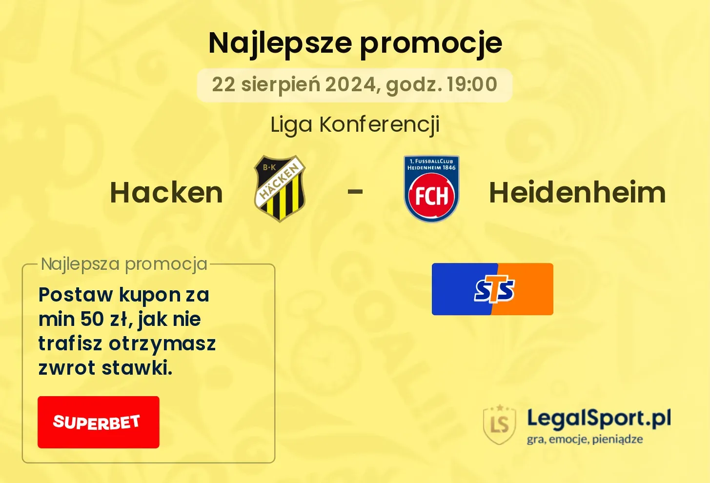 Hacken - Heidenheim promocje bonusy na mecz