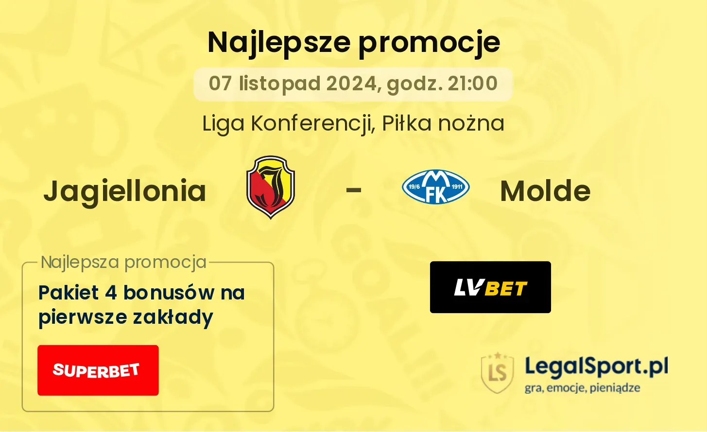 Jagiellonia - Molde promocje bukmacherskie 07.11, 21:00