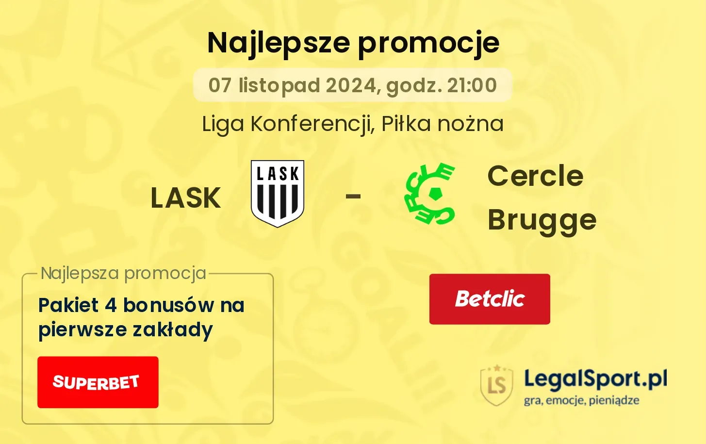 LASK - Cercle Brugge promocje bonusy na mecz