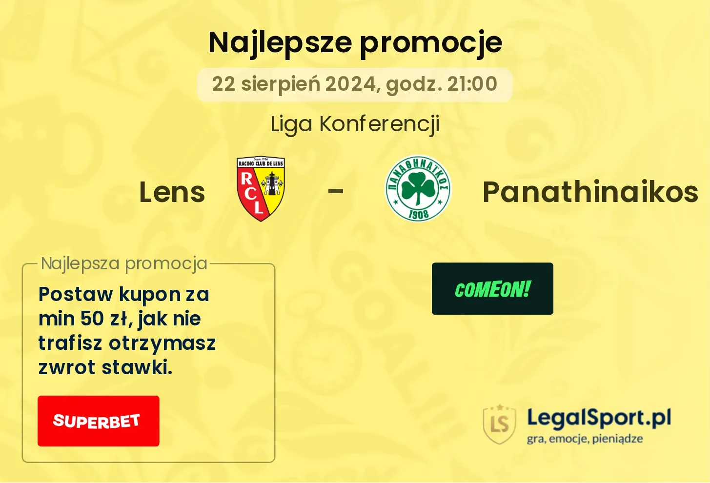 Lens - Panathinaikos promocje bonusy na mecz