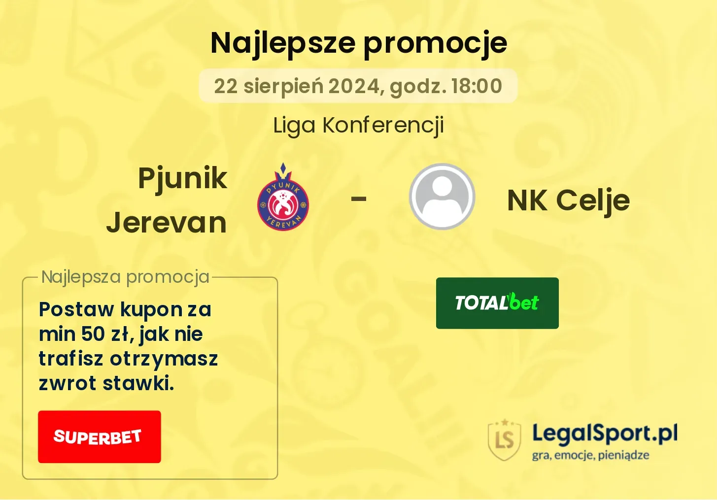 Pjunik Jerevan - NK Celje promocje bonusy na mecz