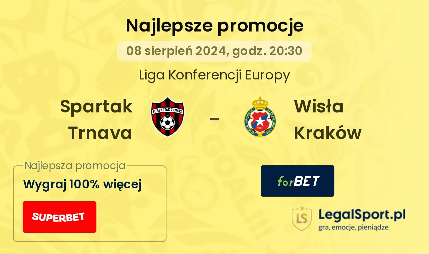 Spartak Trnava - Wisła Kraków promocje bonusy na mecz