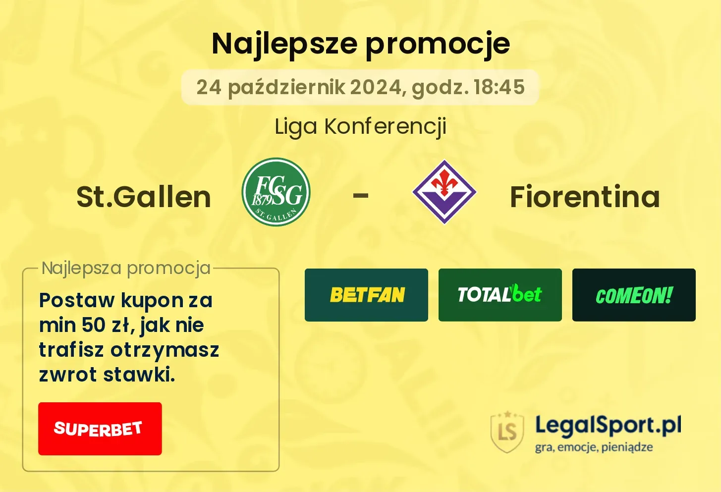 St.Gallen - Fiorentina promocje bonusy na mecz