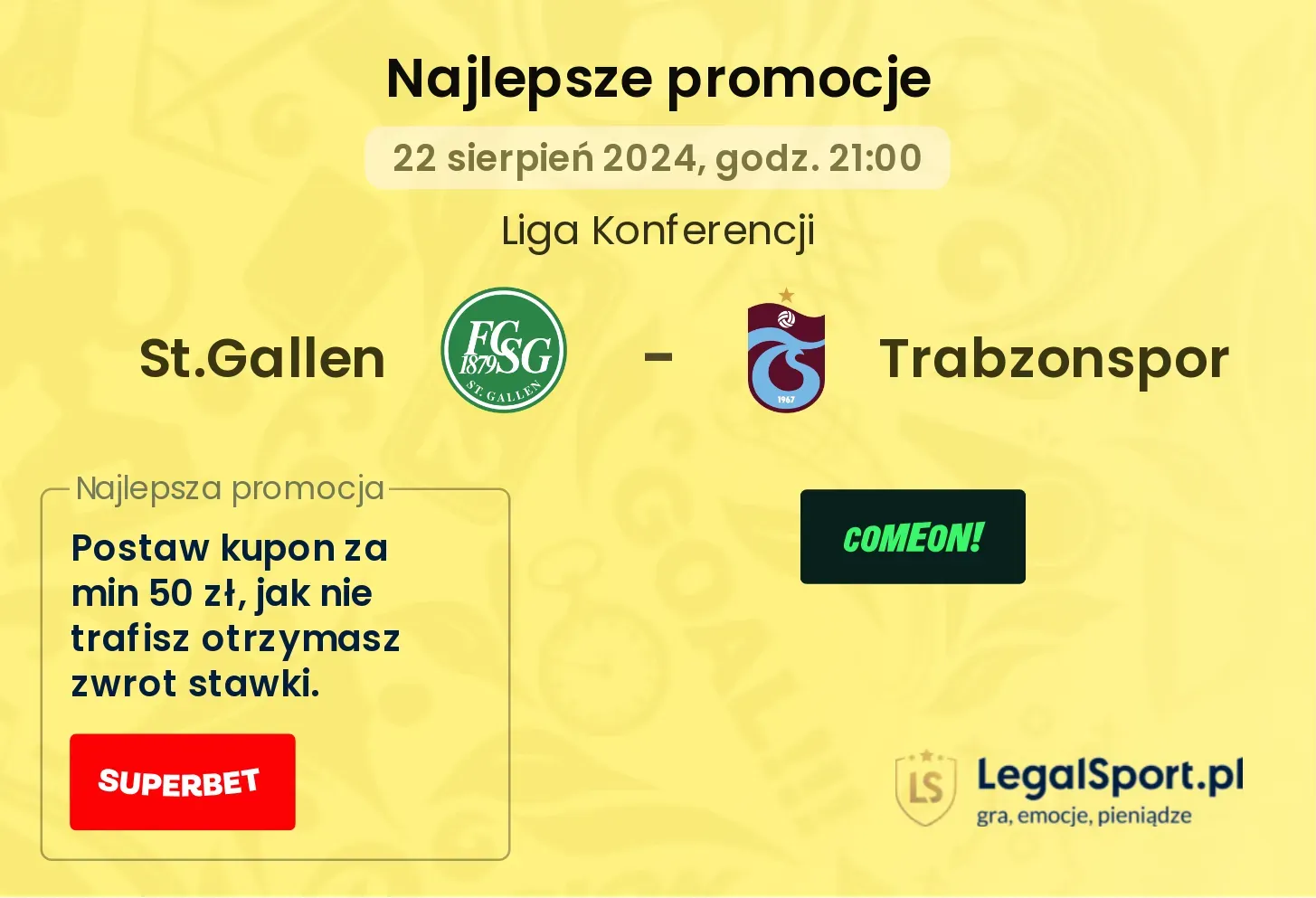 St.Gallen - Trabzonspor promocje bonusy na mecz