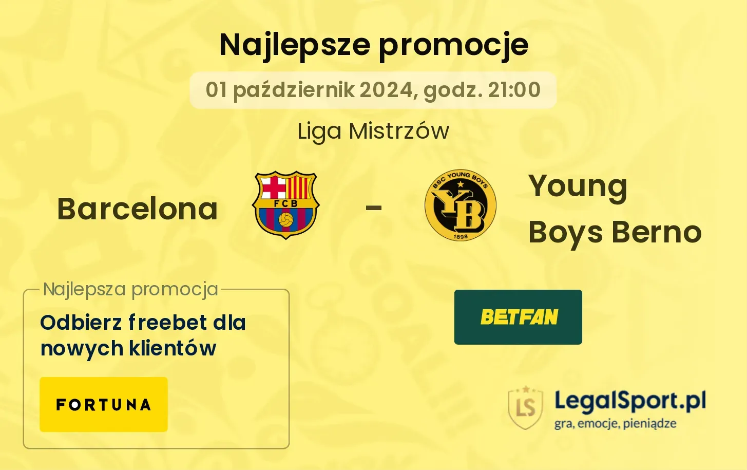 Barcelona - Young Boys Berno promocje bonusy na mecz