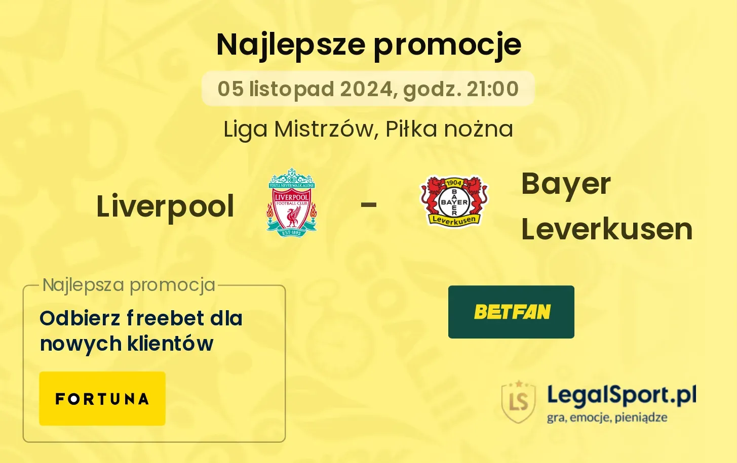 Liverpool - Bayer Leverkusen promocje u bukmacherów 05.11, 21:00