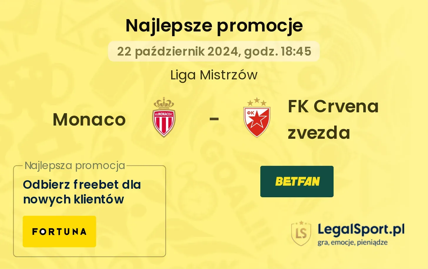 Monaco - FK Crvena zvezda promocje bonusy na mecz