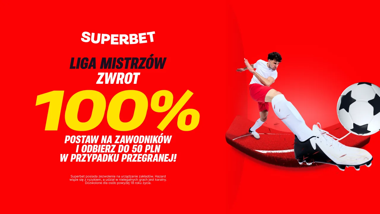 100% zwrotu stawki do 50 zł za zakłady na zawodników w LM dnia 12.02.2025