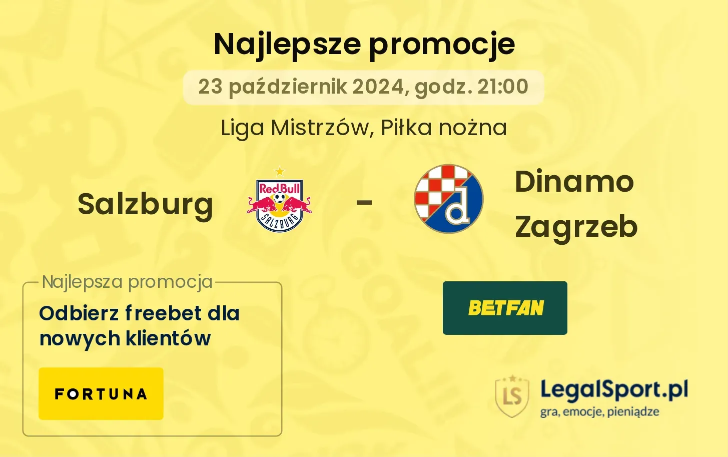 Salzburg - Dinamo Zagrzeb promocje bonusy na mecz