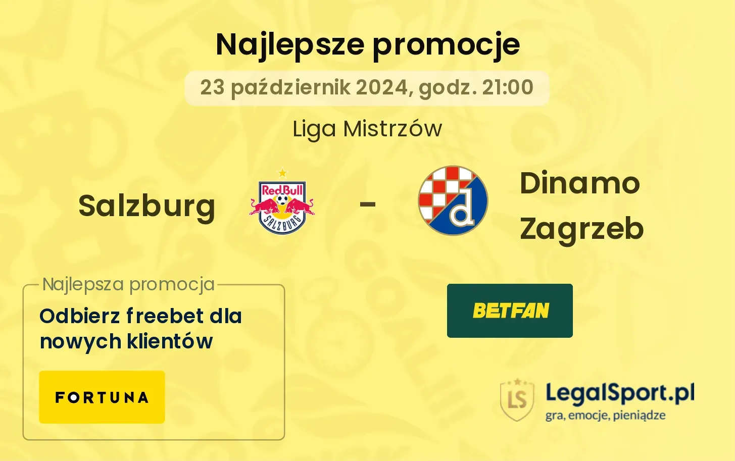 Salzburg - Dinamo Zagrzeb promocje bonusy na mecz