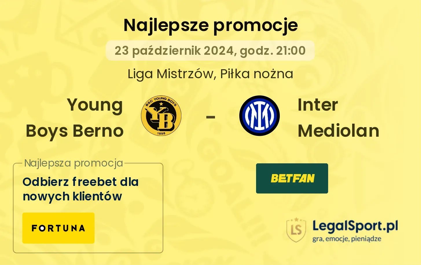 Young Boys Berno - Inter Mediolan promocje bonusy na mecz