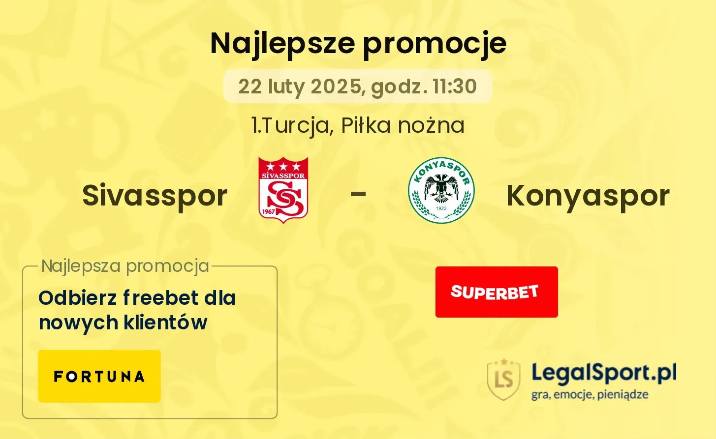 Konyaspor - Sivasspor promocje u bukmacherów 21.09, 16:00