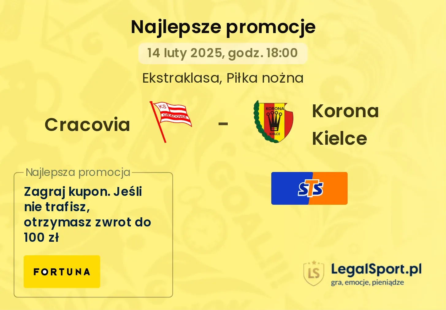 Cracovia - Korona Kielce promocje bukmacherskie