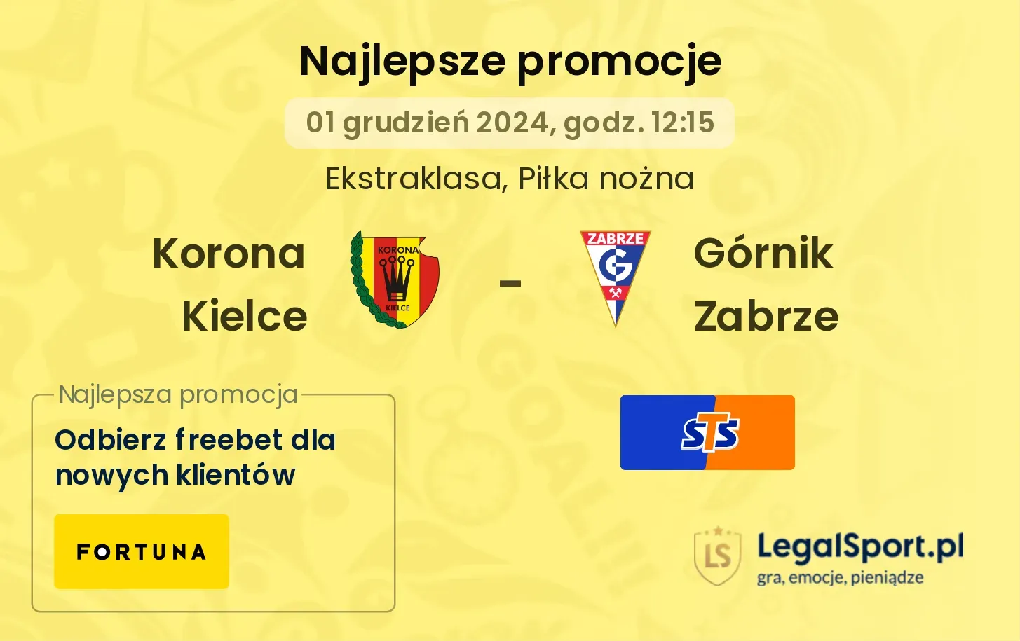 Korona Kielce - Górnik Zabrze promocje bonusy na mecz