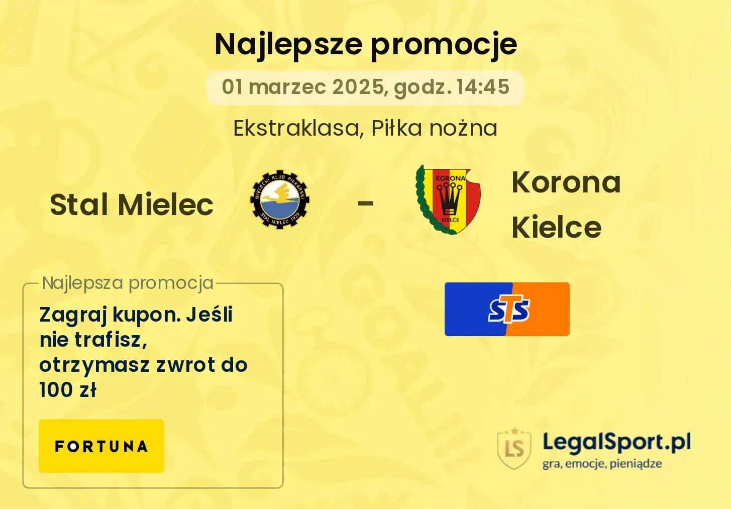 Stal Mielec - Korona Kielce promocje bukmacherskie