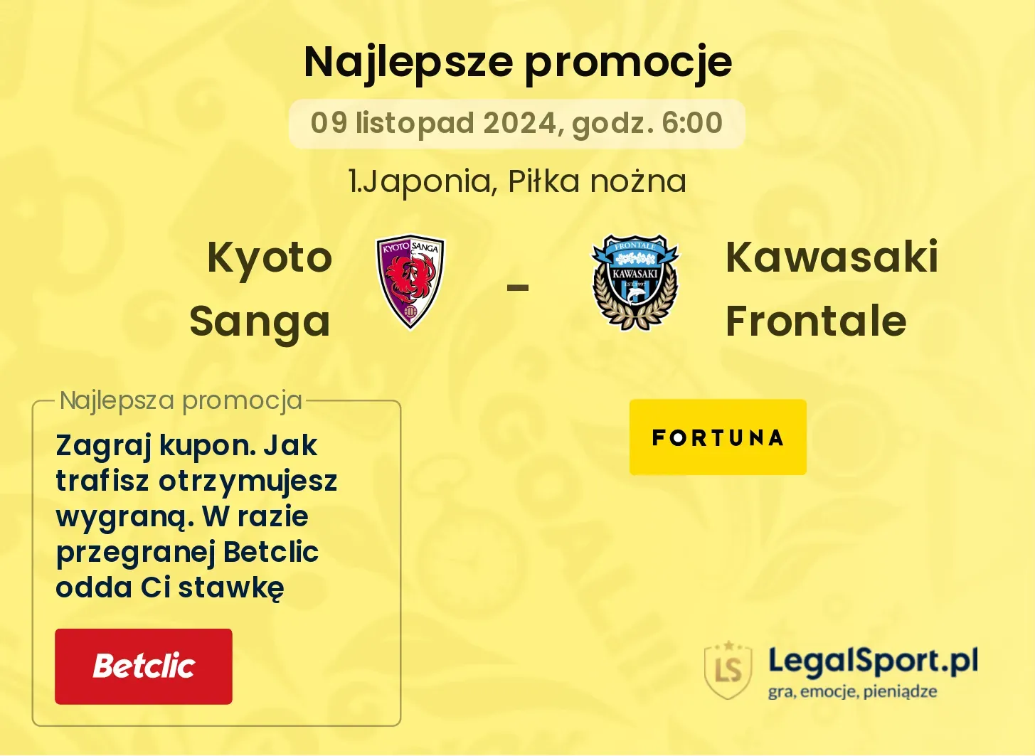 Kyoto Sanga - Kawasaki Frontale promocje bonusy na mecz